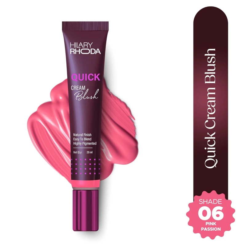 Hilary Rhoda Quick Cream Blush | Pink | Long-Lasting & Buildable Liquid Blush | Highly Pigmented | Lightweight & Easy to Blend | For All Skin Types | (Pink Passion) - 20ml thumbnail 2